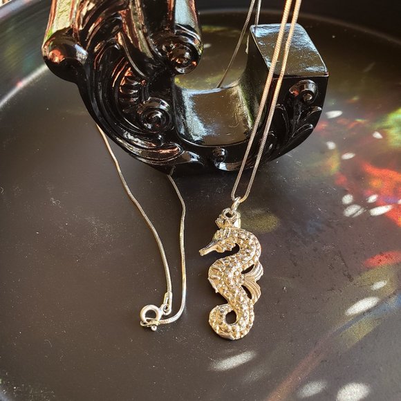 Sterling Silver Seahorse Necklace - Picture 2 of 4